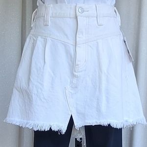 NWT White Denim Mini-Skirt by Free People, Size 26/XS/2